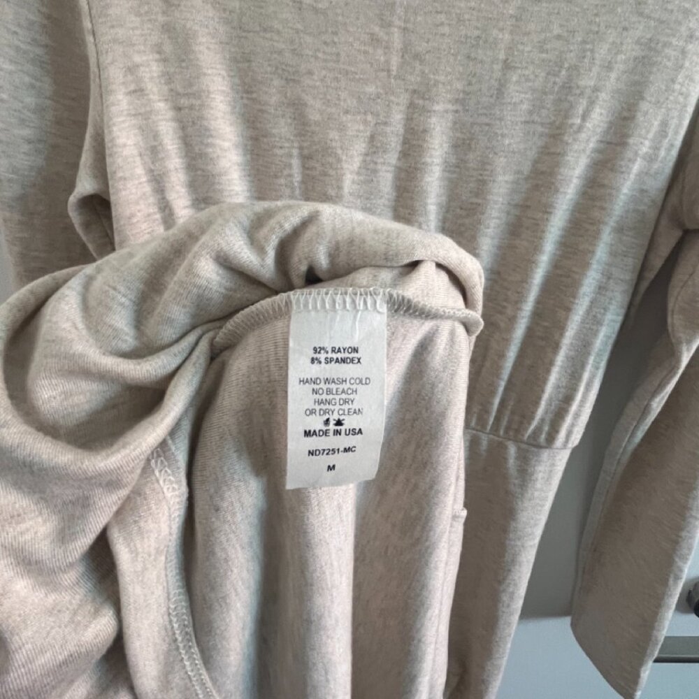 Modern Citizen Suki Mock-Neck Side-Slit Dress Oatmeal Size M - Picture 5 of 8